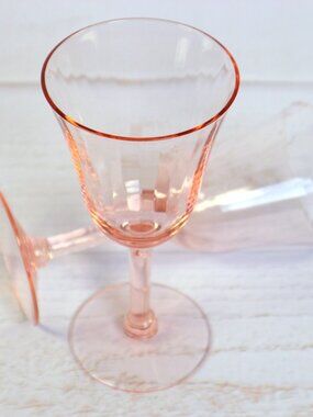 Vintage Tiffin-Franciscan Pink Champagne / Sherbet Optic Glasses (Set/2)